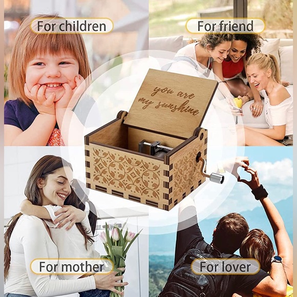 NWT You are My Sunshine Wood Music Boxes,Laser Engraved Vintage Wooden - Picture 7 of 7